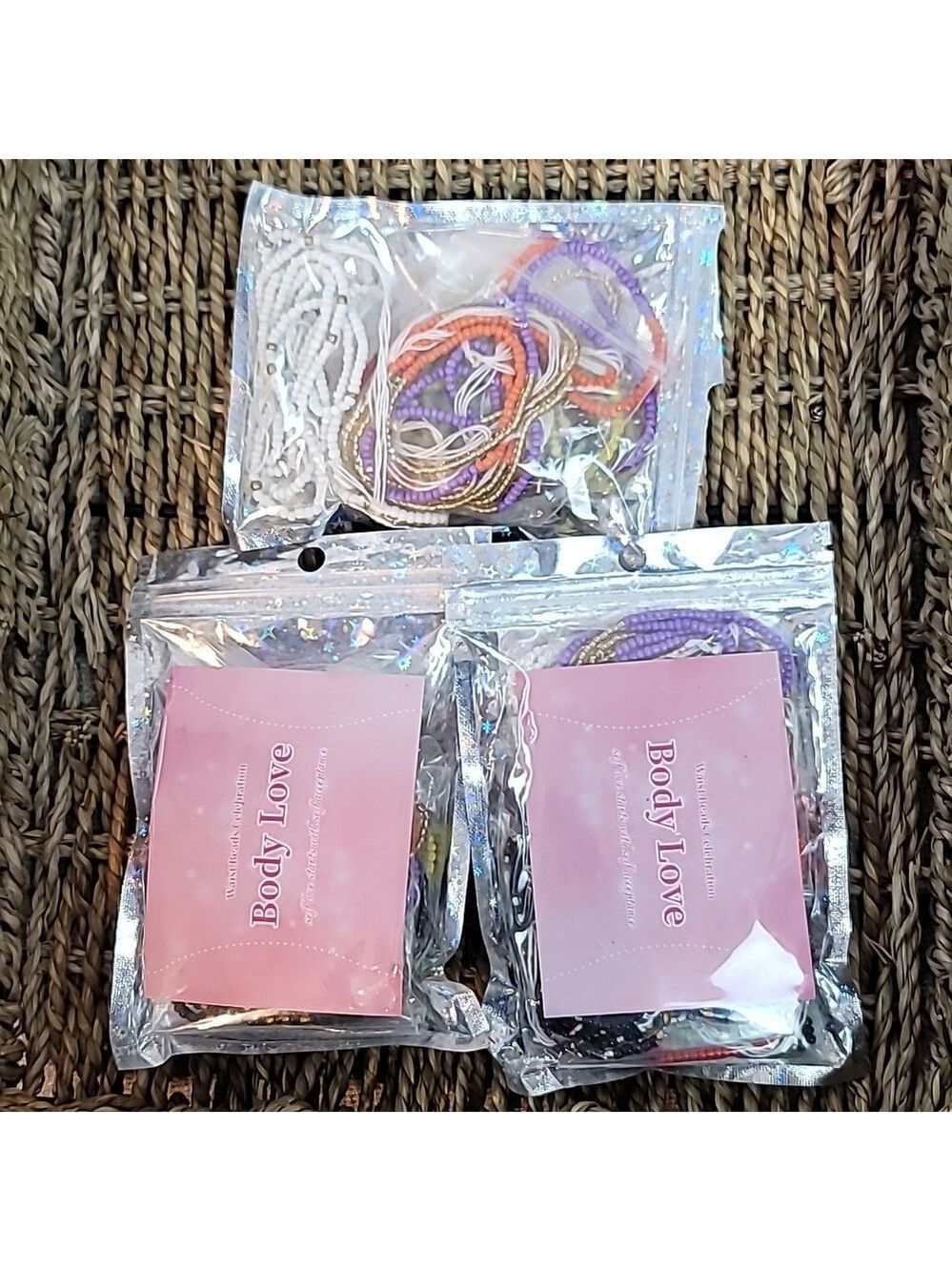 3 packs waist celebration beads body love
